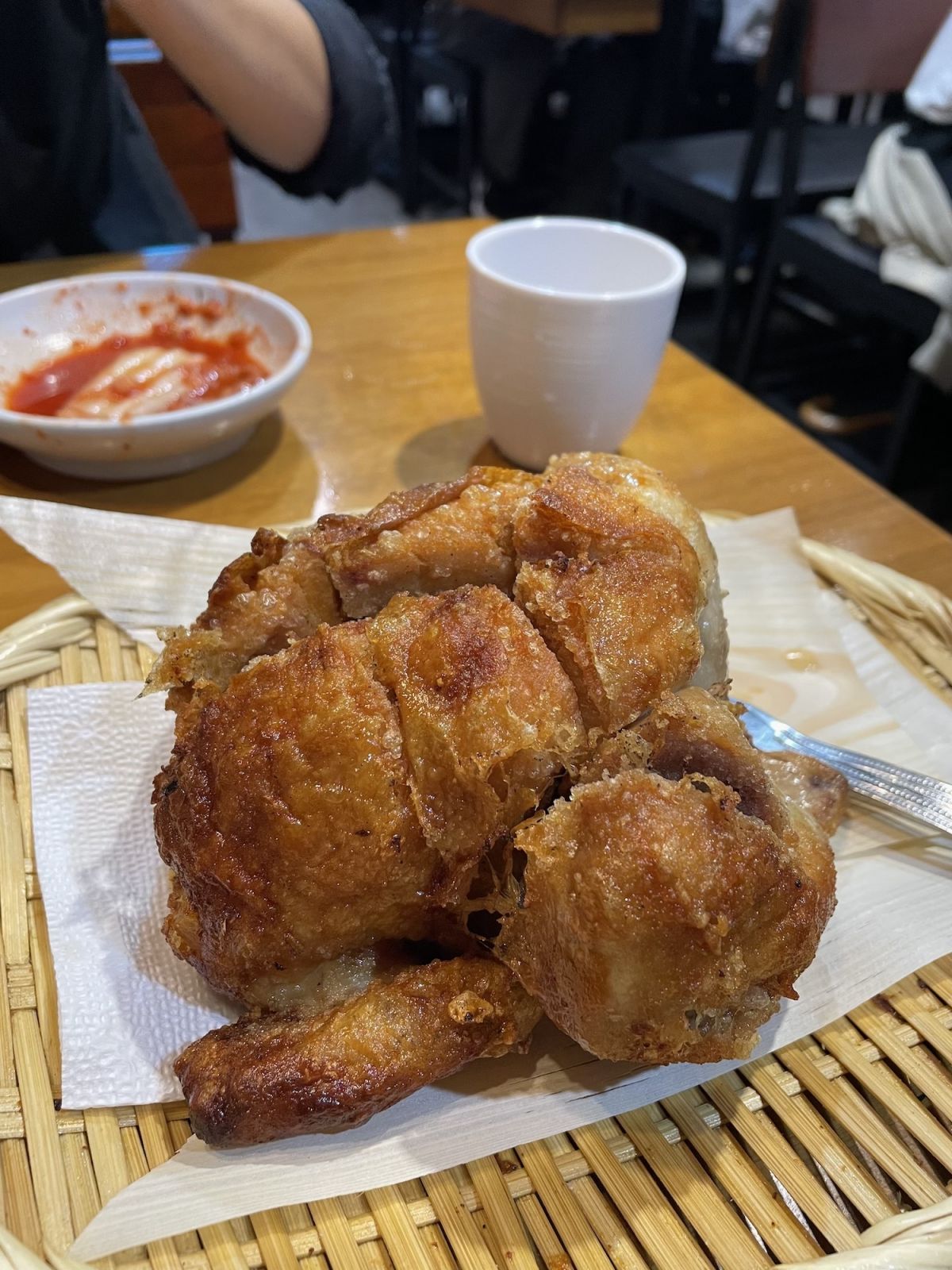 Rotisserie chicken at Korea Samgyetang