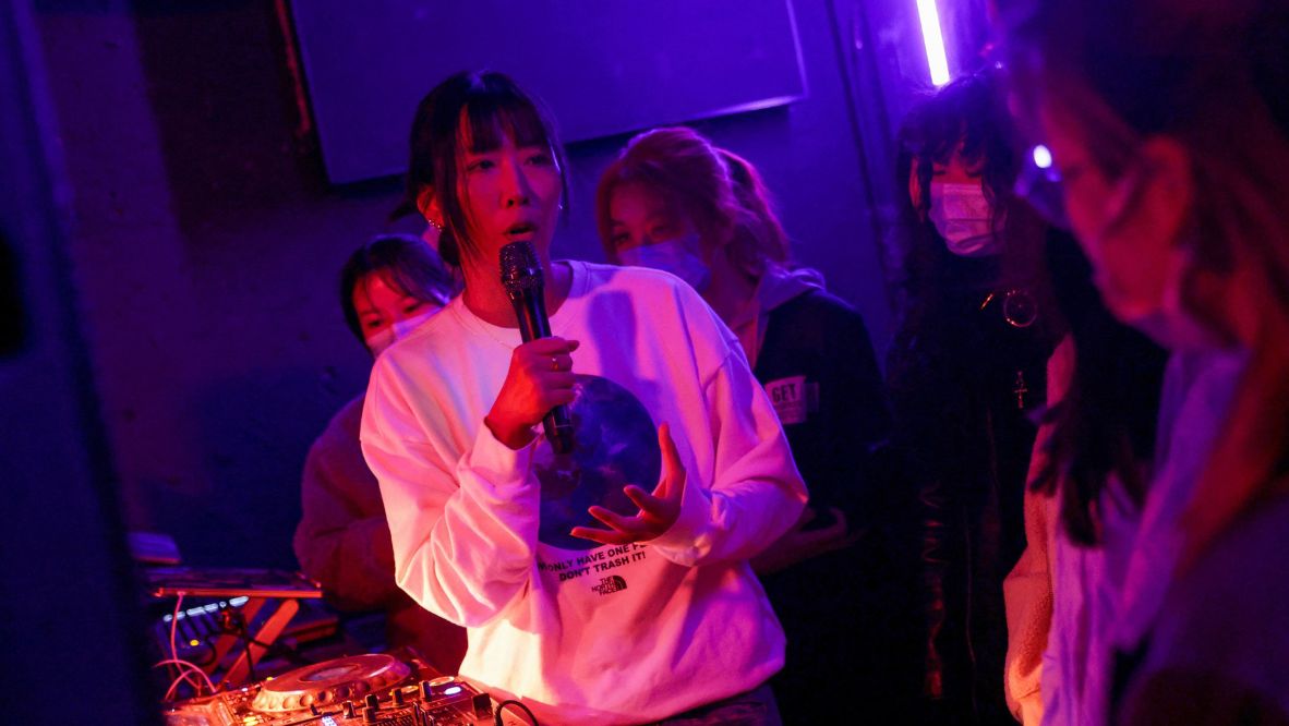 Eloise Fan is the co-founder of a label called "Scandal" that champions women producers and runs workshops teaching electronic dance music fundamentals (Photo: AFP)