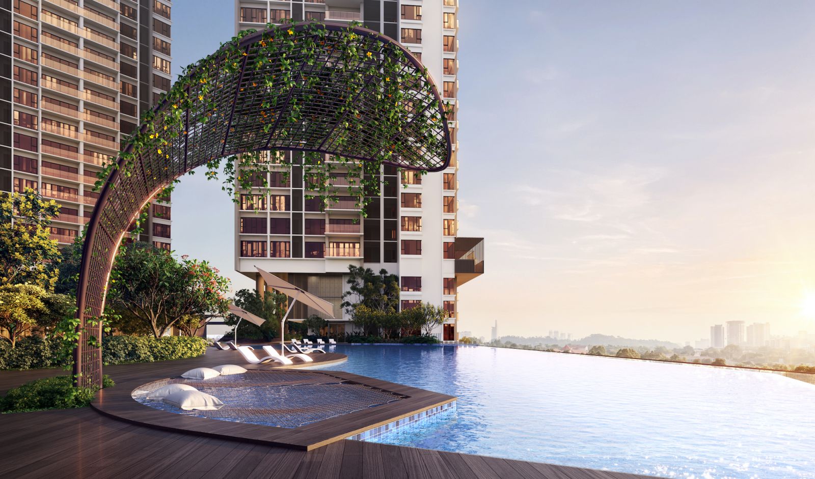 The pool has a magnificent view