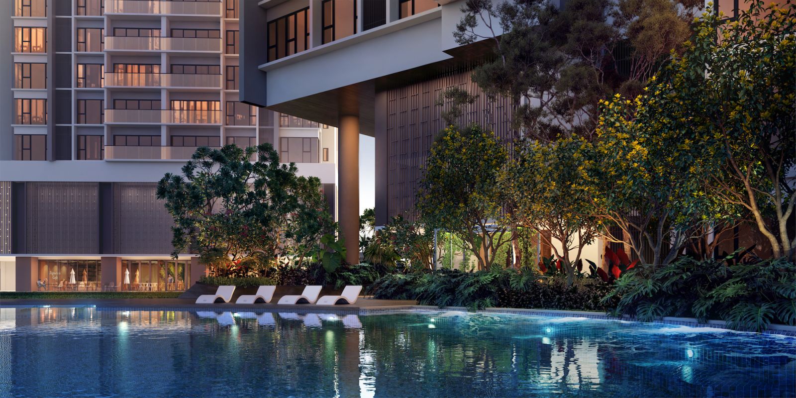 The jacuzzi and pool area