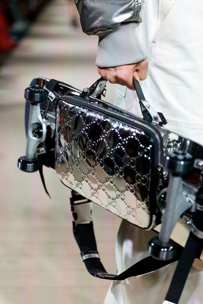 SEOUL, SOUTH KOREA - MAY 16: A model, bag detail, walks the runway during the Gucci Seoul Cruise 2024 fashion show at Gyeongbokgung Palace on May 16, 2023 in Seoul, South Korea. (Photo by Justin Shin/Getty Images for Gucci)