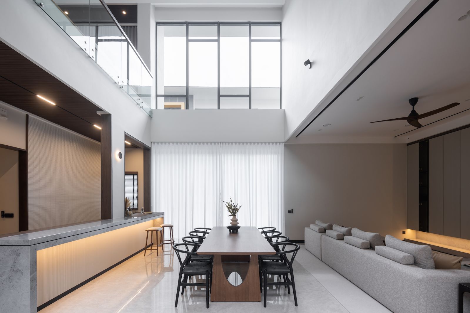 High ceilings invite in natural light
