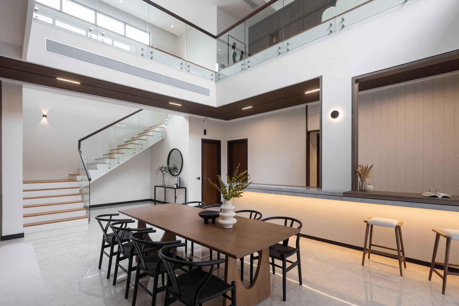 High ceilings invite in natural light