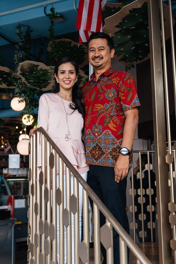 Nurlin and her husband Syed Haizam Jamalullail at the opening of Lindees co-workings pace in Hartamas Shopping Centre in 2019