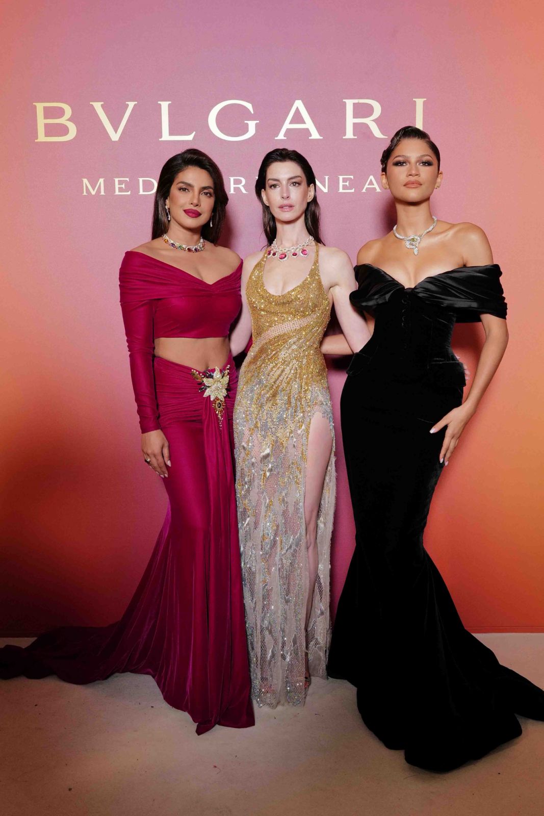 寶格麗全球品牌代言人 Priyanka Chopra 、安海瑟威及 Zendaya 出席寶格麗 Mediterranea 地中海頂級珠寶系列 威尼斯發表會(Photo by Claudio Lavenia/Getty Images for Bulgari)