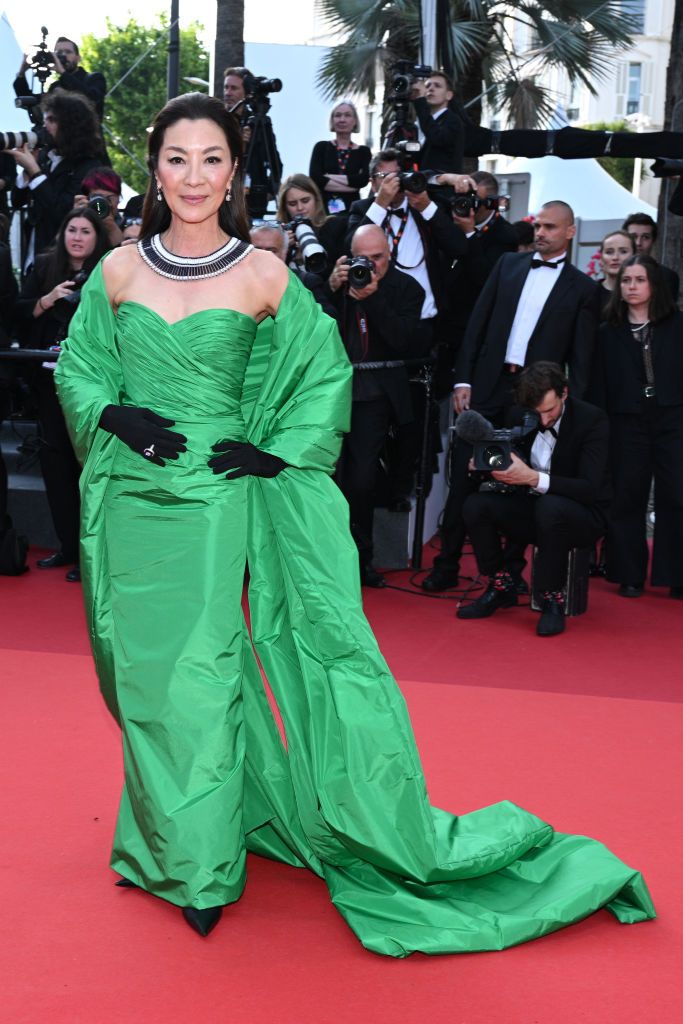 CANNES, FRANCE - MAY 21: Michelle Yeoh attends the "Firebrand (Le Jeu De La Reine)" red carpet during the 76th annual Cannes film festival at Palais des Festivals on May 21, 2023 in Cannes, France. (Photo by Lionel Hahn/Getty Images)
