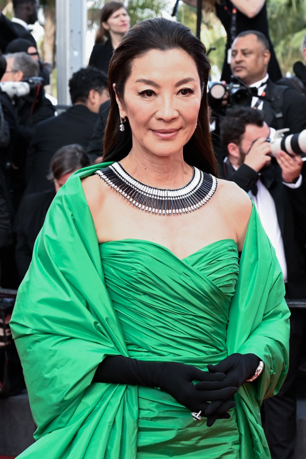 CANNES, FRANCE - MAY 21: Michelle Yeoh attends the "Firebrand (Le Jeu De La Reine)" red carpet during the 76th annual Cannes film festival at Palais des Festivals on May 21, 2023 in Cannes, France. (Photo by Stephane Cardinale - Corbis/Corbis via Getty Images)