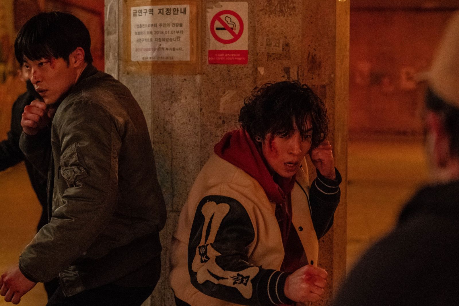 Bloodhounds (L to R) Woo Do-Hwan as Kim Gun-woo, Lee Sang-Yi as Hong Woo-jin in Bloodhounds Cr. Soyun Jeon, Seowoo Jung/Netflix © 2023