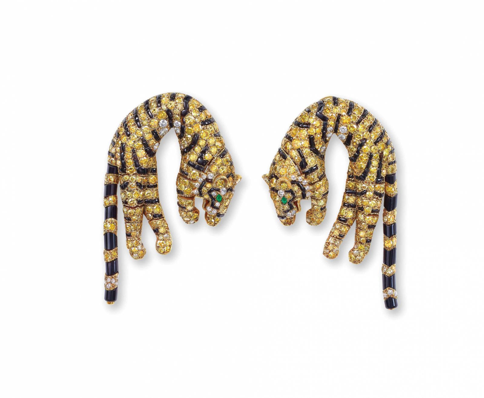 Cartier tiger ear clips
