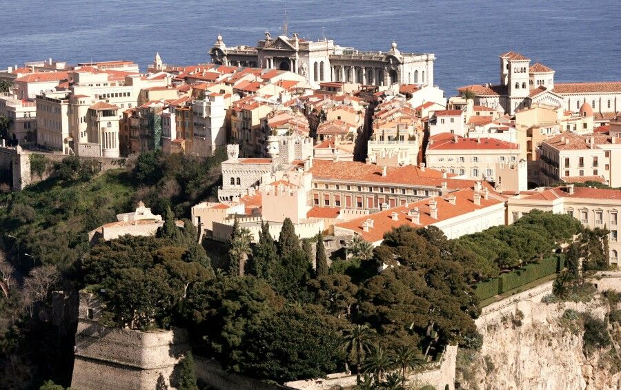 View of the Monaco Rock with the Old Town and the Grimaldi Palace in Monaco on March 28, 2005. Photo by Klein-Nebinger/ABACA. | 75557_07