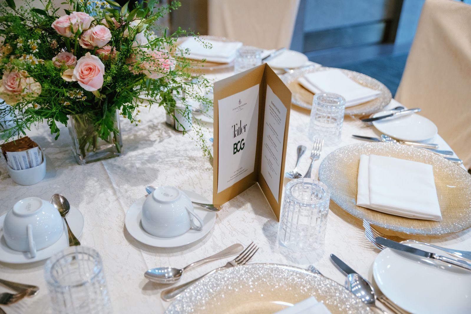 Table settings at the Four Seasons Hotel Kuala Lumpur