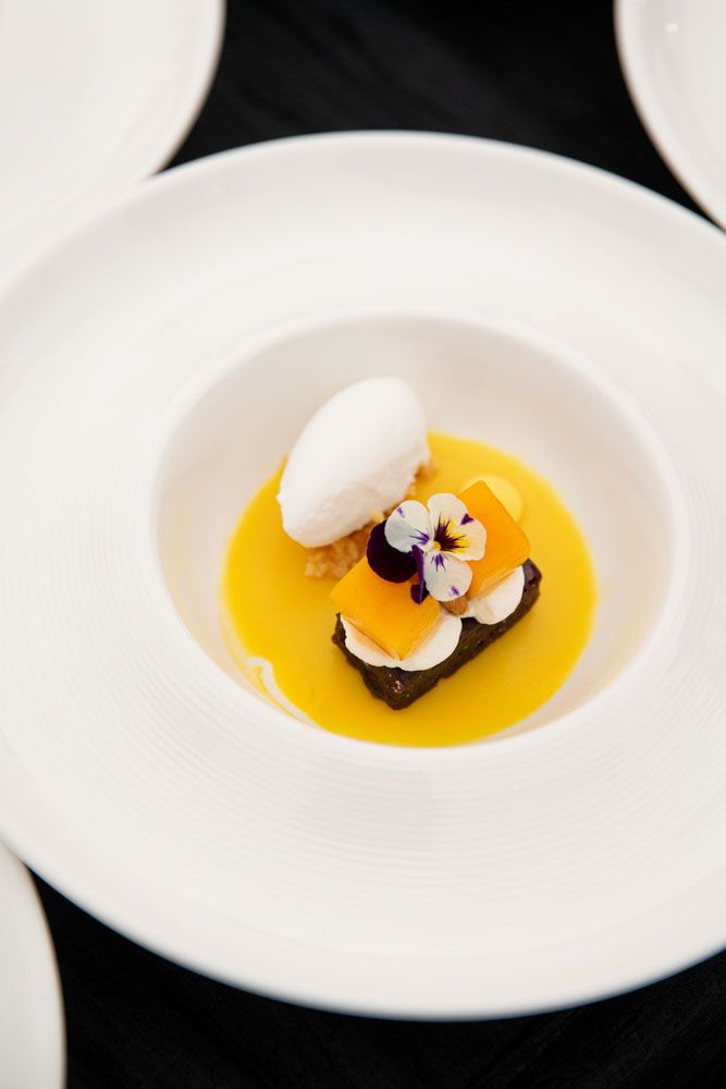 Mango and smoked coconut by chef Ton
