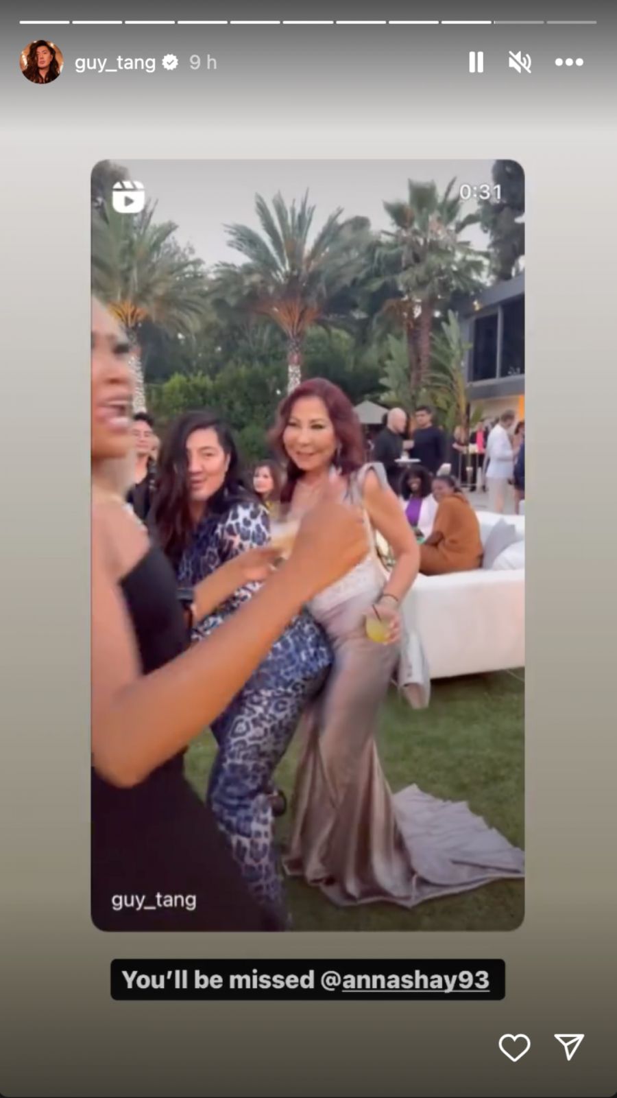 Guy Tan pays tribute to Anna Shay on his Instagram stories (Photo: Instagram/@guy_tang)