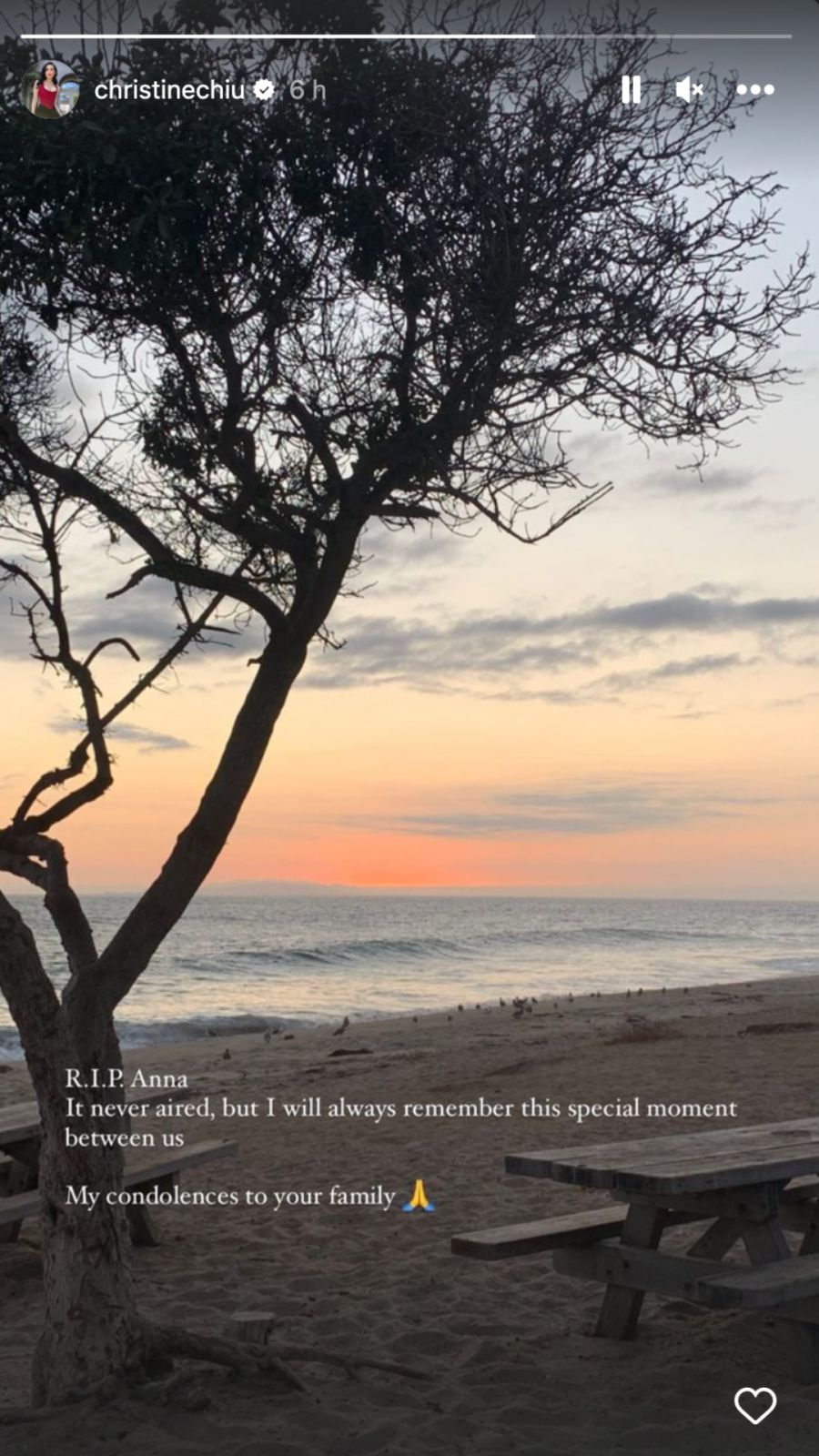 Chrstine Chiu pays tribute to Anna Shay on her Instagram stories (Photo: Instagram/@christinechiu