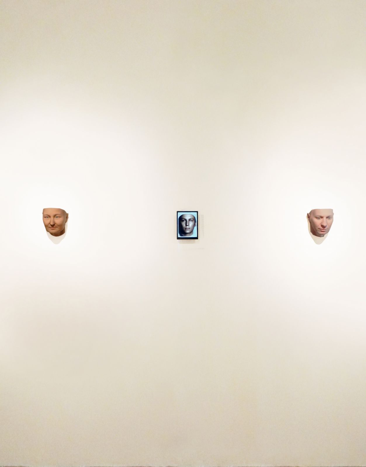 The 3D-printed masks for Watson’s Ghost and the many iterations shown on screen (2021) at Wei-Ling Gallery