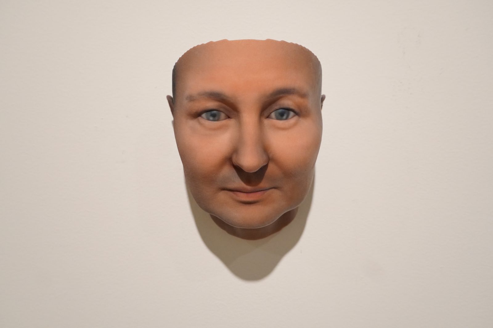 One of the two 3D-printed masks for Watson’s Ghost (2021) at Wei-Ling Gallery