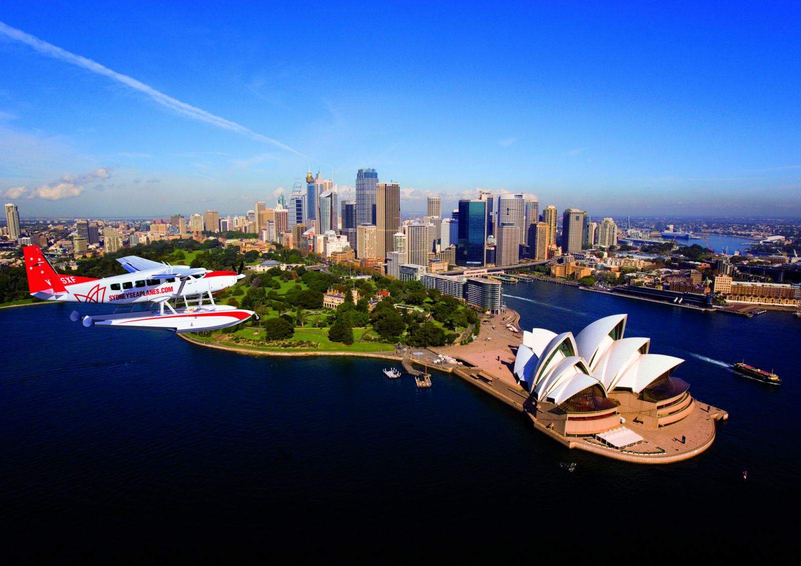 A Sydney Seaplane flying over Sydney harbour (Photo: Sydney Seaplanes)