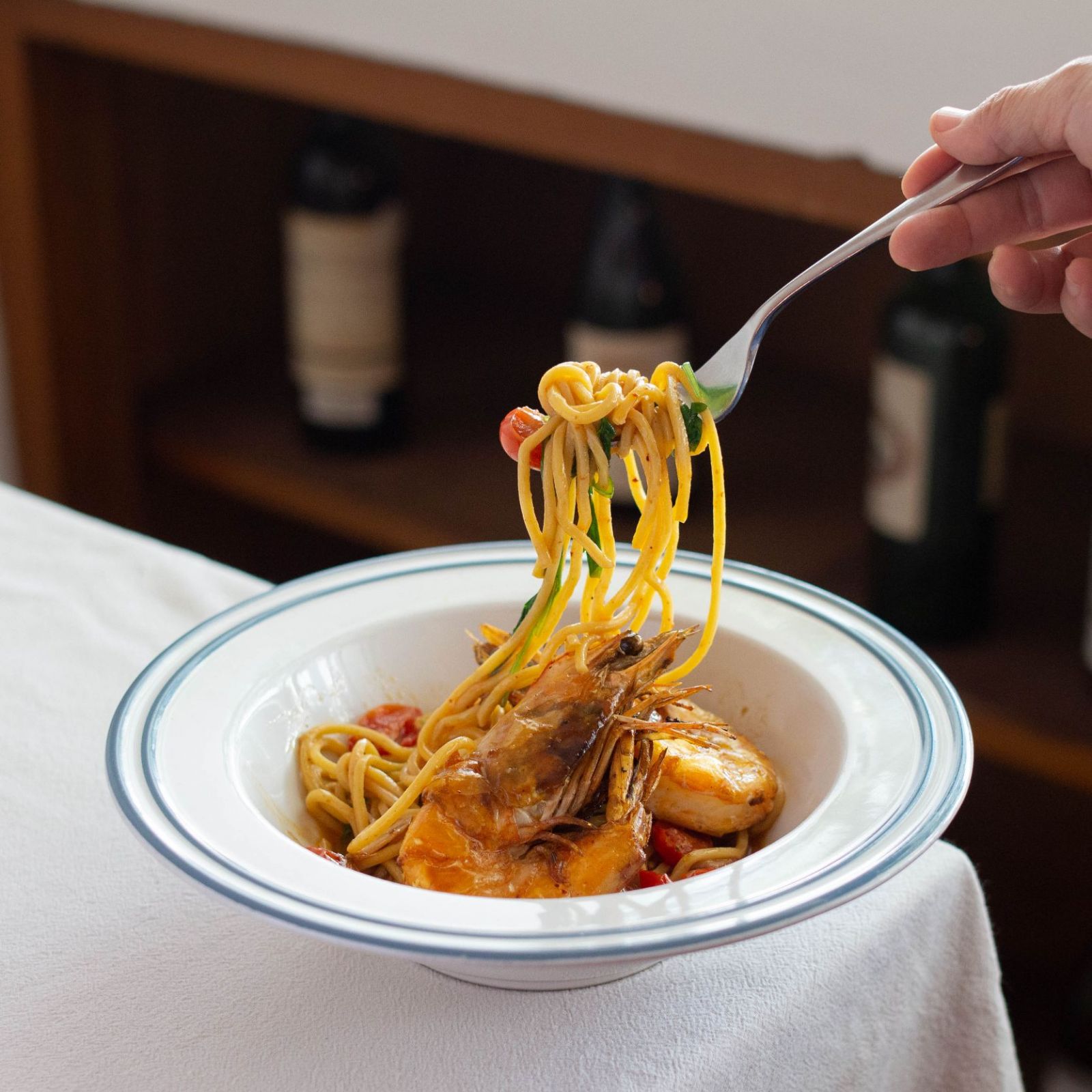 Prawn spaghetti (Photo: Table & Apron)