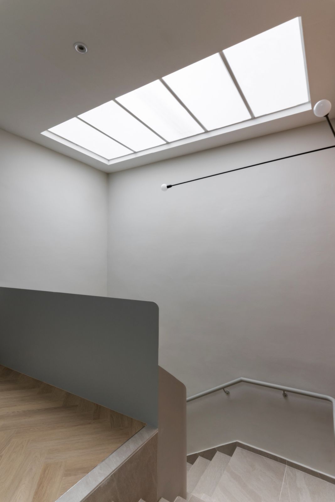 Skylight infuses the space with light