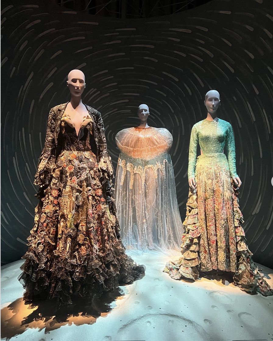 Rahul Mishra's couture pieces on view at India in Fashion curated by Hamish Bowles at the NMACC, Mumbai (Photo: courtesy Rahul Mishra)