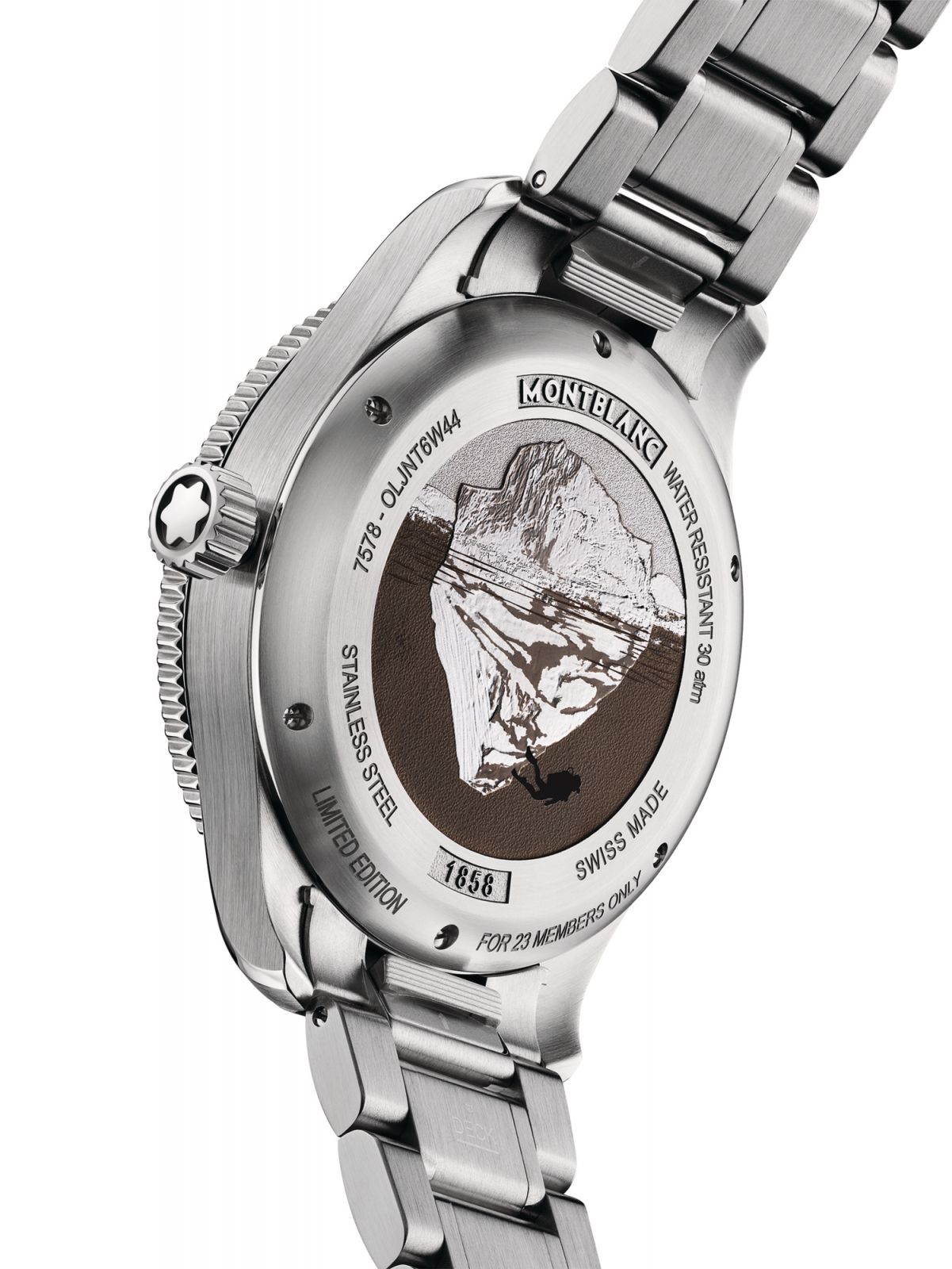 Caseback of the limited edition Montblanc watch available for our readers (Photo: courtesy of Fine Watch Club/GMT)