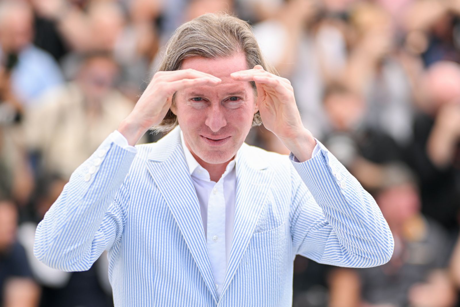 CANNES, FRANCE - MAY 24: Wes Anderson attends the "Asteroid City" photocall at the 76th annual Cannes film festival at Palais des Festivals on May 24, 2023 in Cannes, France. (Photo by Stephane Cardinale - Corbis/Corbis via Getty Images)