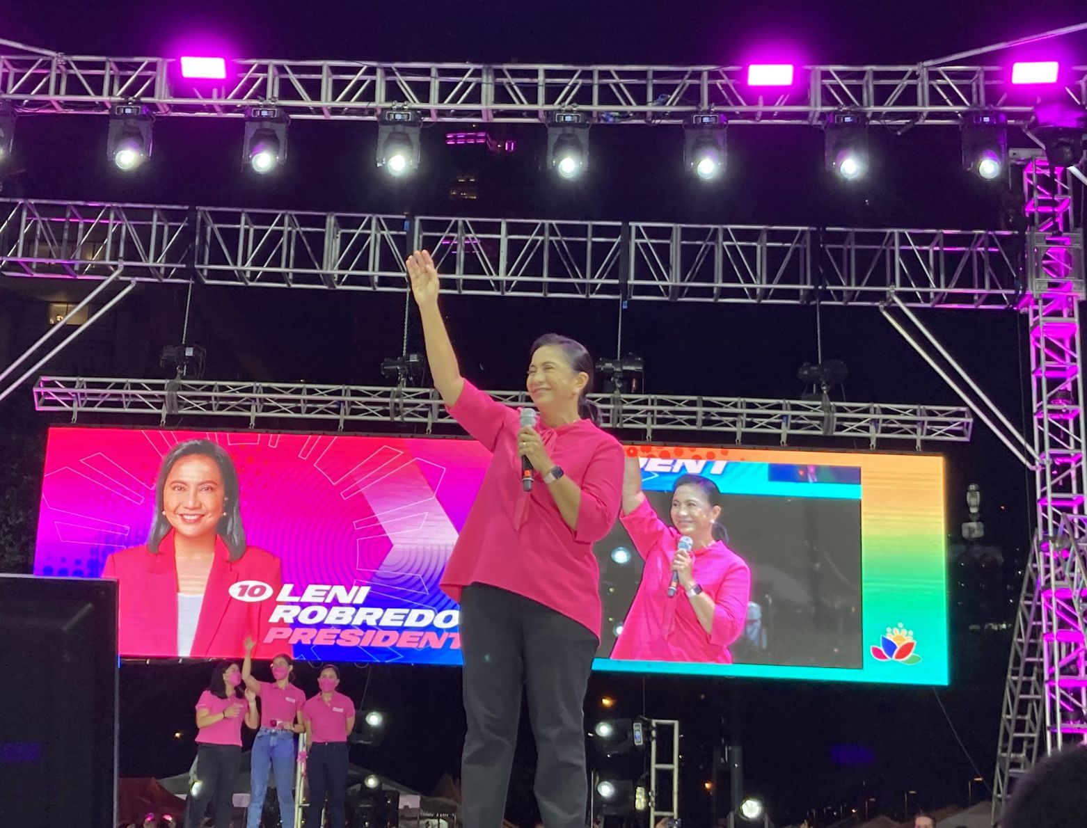 Former Vice President Leni Robredo during her campaign for presidency