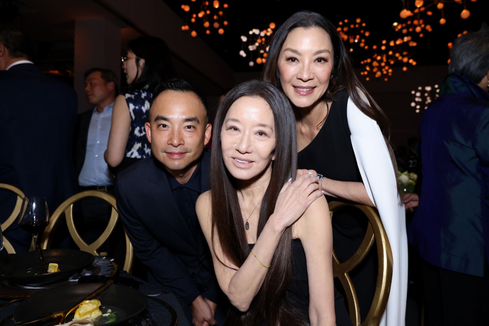 Melvin Mar, Vera Wang and Michelle Yeoh attend the TAAF Heritage Heroes Awards Dinner at The Glasshouse on May 05, 2023 in New York City. (Photo by JP Yim/Getty Images for The Asian American Foundation)