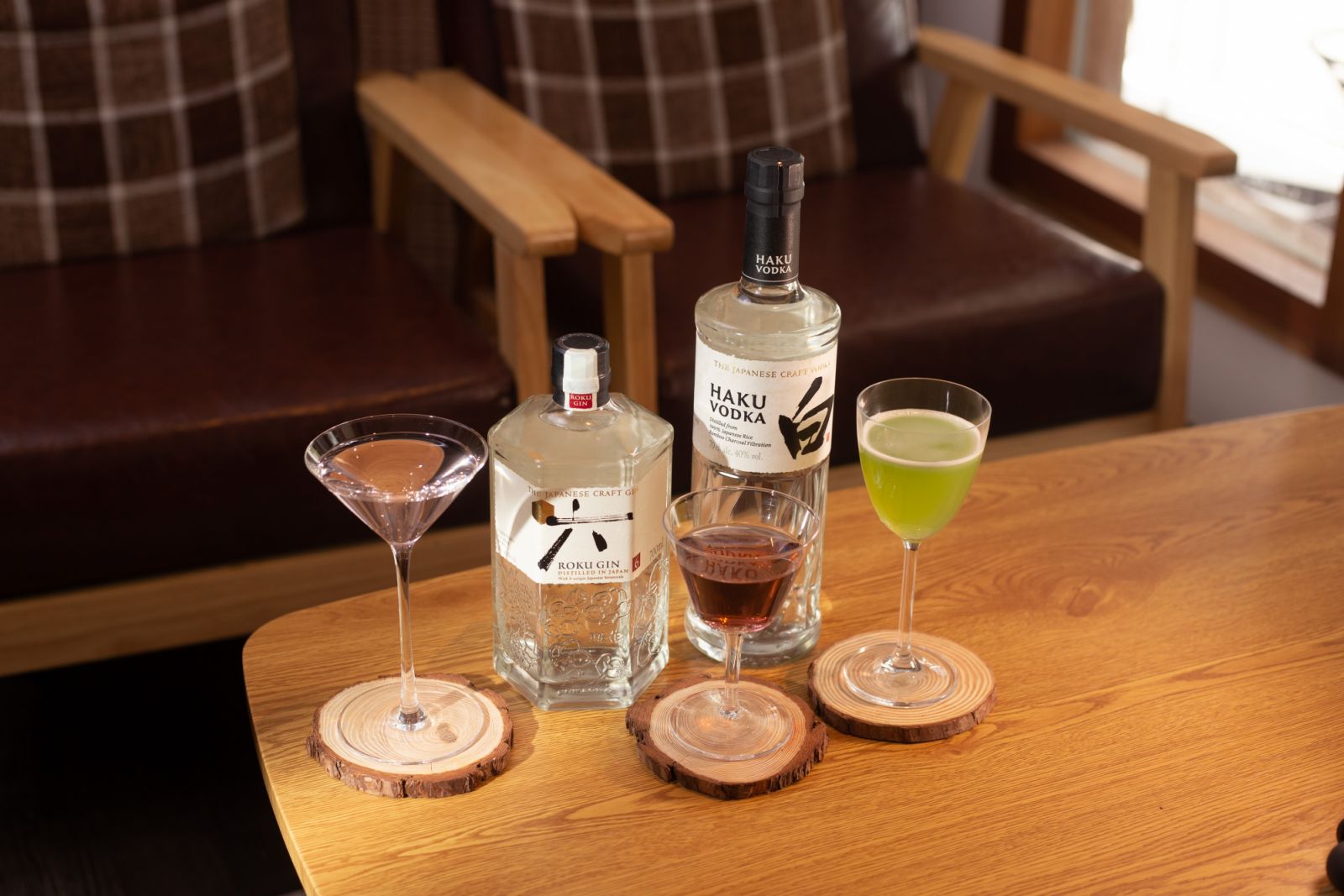 Ikiya 2.0's lychee, sweet potato, and kiwi martinis