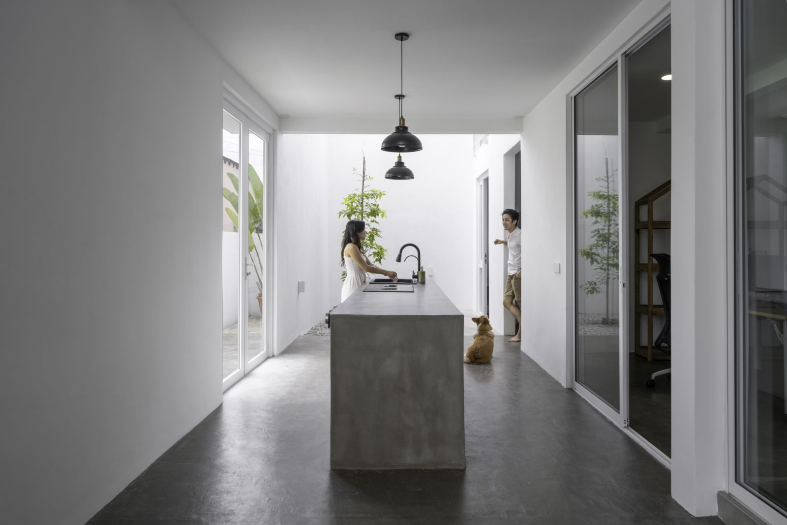 The Outdoor Block houses the brightly lit kitchen