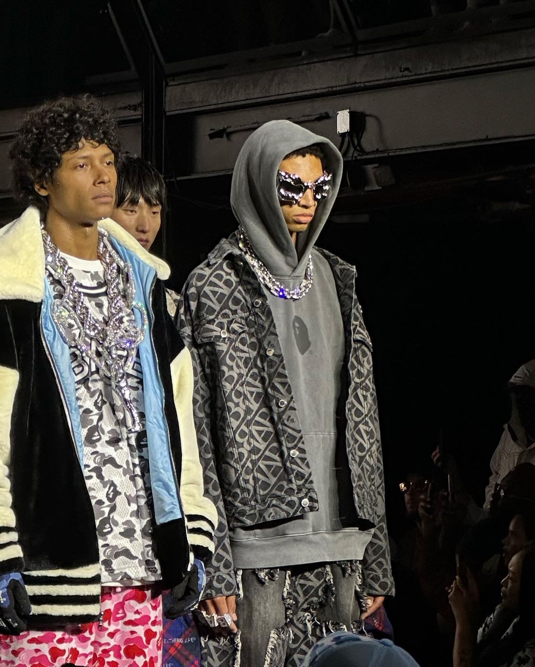 “Had the honour to guest designed a handful of shades, shoe accessories, and headphone sculptures for the Bape heads fashion show 2023” (Photo: Instagram/@yalocaloffgod)