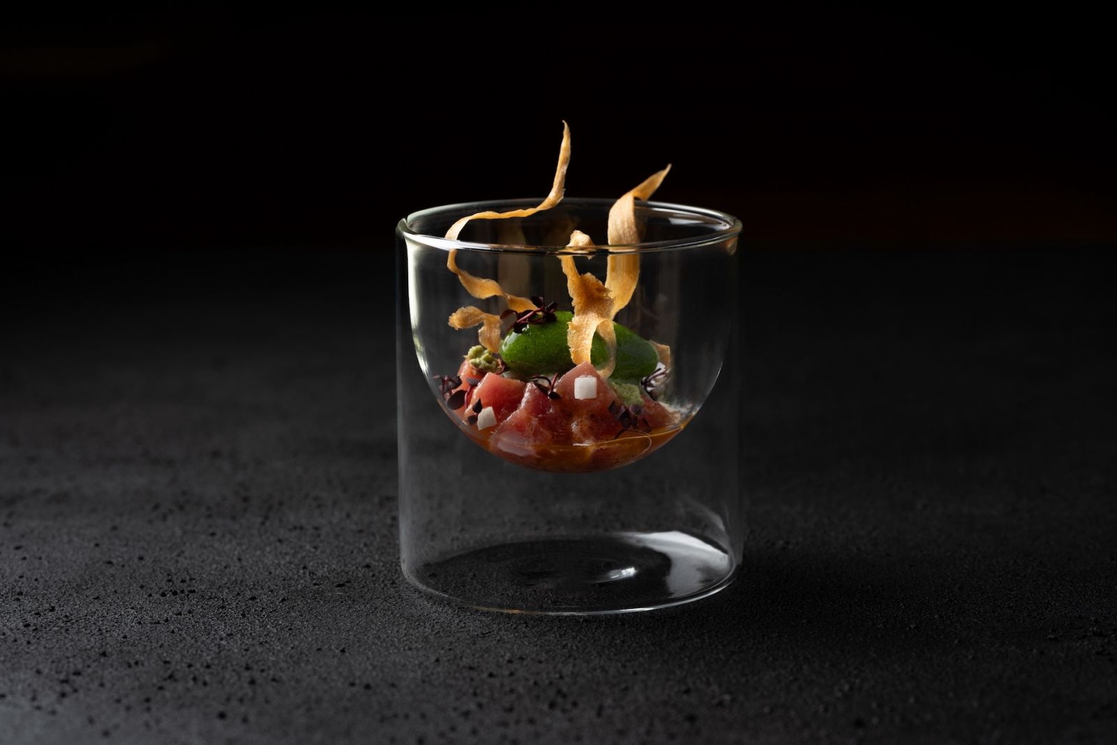 黑鮪大腹、番茄味噌、哇沙米