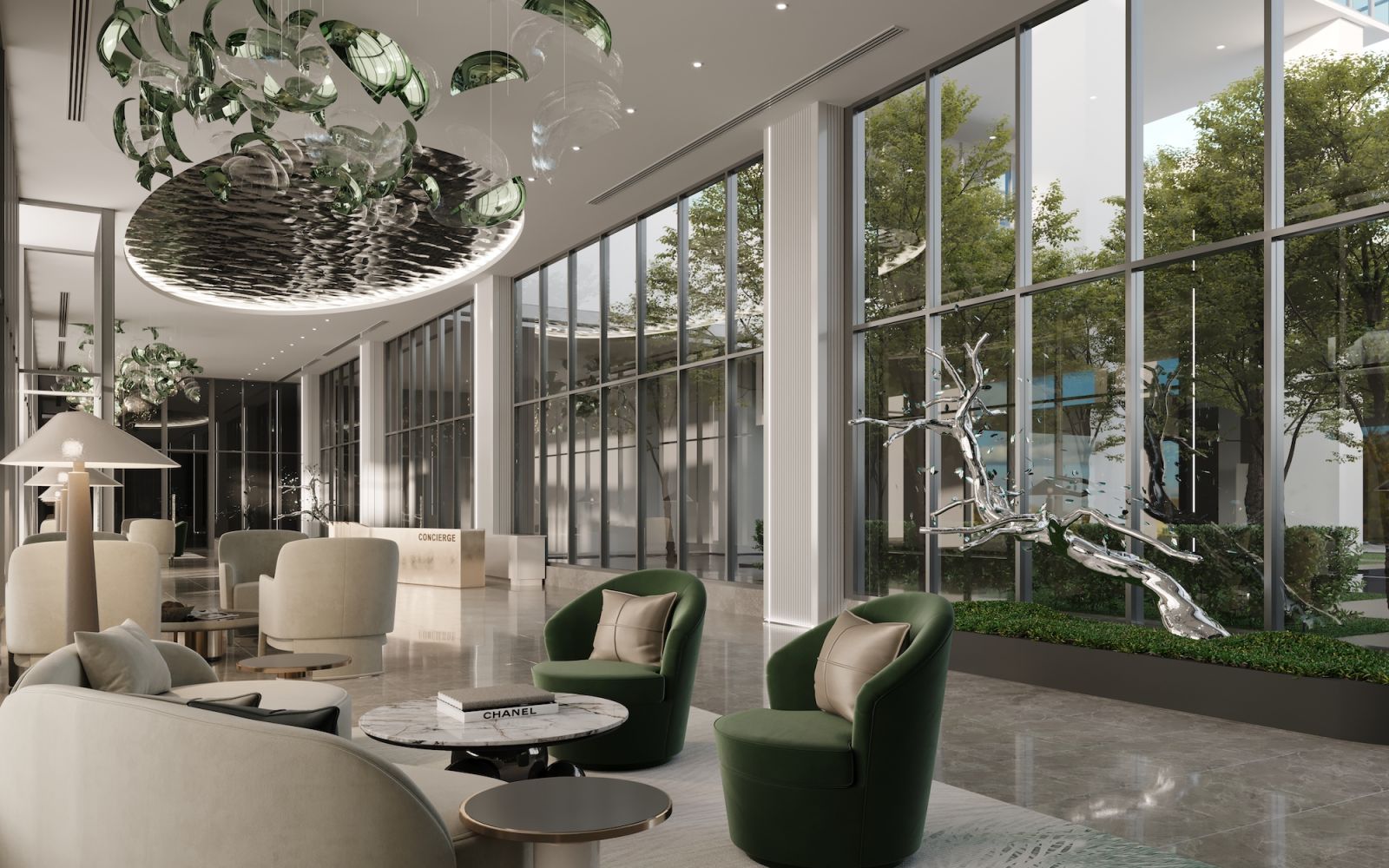 The elegant lobby at Pavilion Mont' Kiara