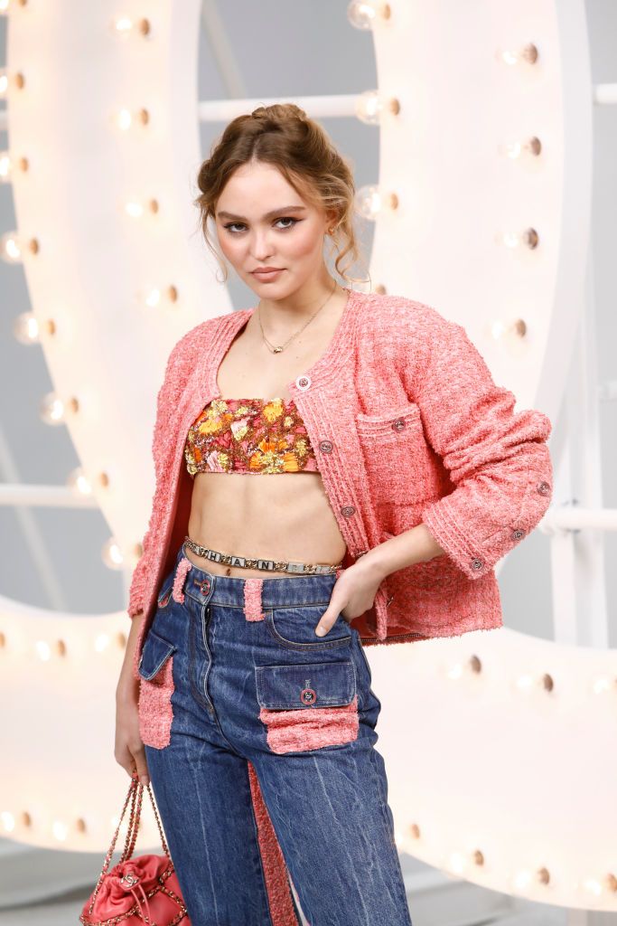PARIS, FRANCE - OCTOBER 06: Lily Rose Depp attends the Chanel Womenswear Spring Summer 2021 at Grand Palais on October 06, 2020 in Paris, France. (Photo by Julien M. Hekimian/Getty Images For Chanel)