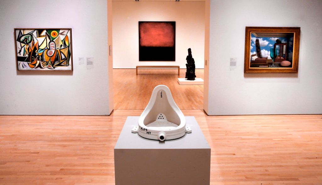 Marcel Duchamp, "Fountain" at the newly completed San Francisco Museum of Modern Art addition in San Francisco, California as seen on Fri. April 22, 2016. (Photo By Michael Macor/The San Francisco Chronicle via Getty Images)
