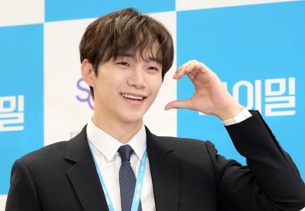 SEOUL, SOUTH KOREA - FEBRUARY 27: South Korean actor slash singer Lee Jun-ho of boy group 2PM attends the launch event for 'MyMeal NU Protein' at head office of Daesang Welllife on February 27, 2023 in Seoul, South Korea. (Photo by The Chosunilbo JNS/Imazins via Getty Images)