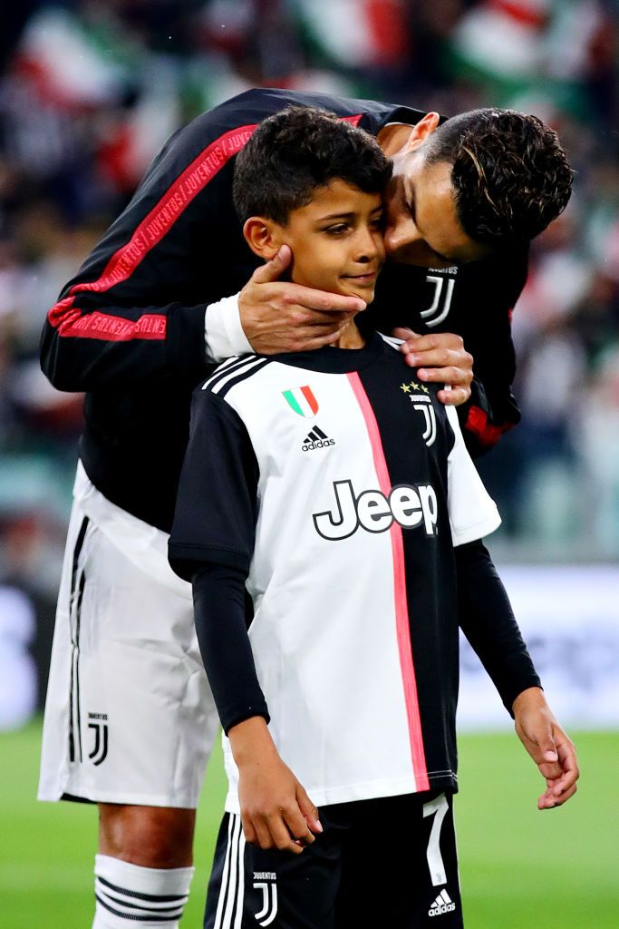 TURIN, ITALY - MAY 19: Cristiano Ronaldo of Juventus lines up with his son Cristiano Jr before the Serie A match between Juventus and Atalanta BC at Allianz Stadium on May 19, 2019 in Turin, Italy. (Photo by Chris Brunskill/Fantasista/Getty Images)(Photo: Getty Images)