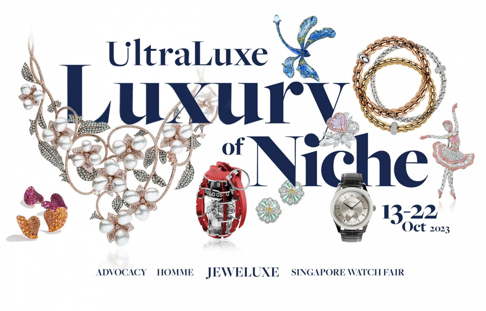 UltraLuxe Festival 2023 in Singapore (18-22 October 2023) is a niche luxury festival showcasing independent designers and iconic jewellery, watches, fashion and living style brands.