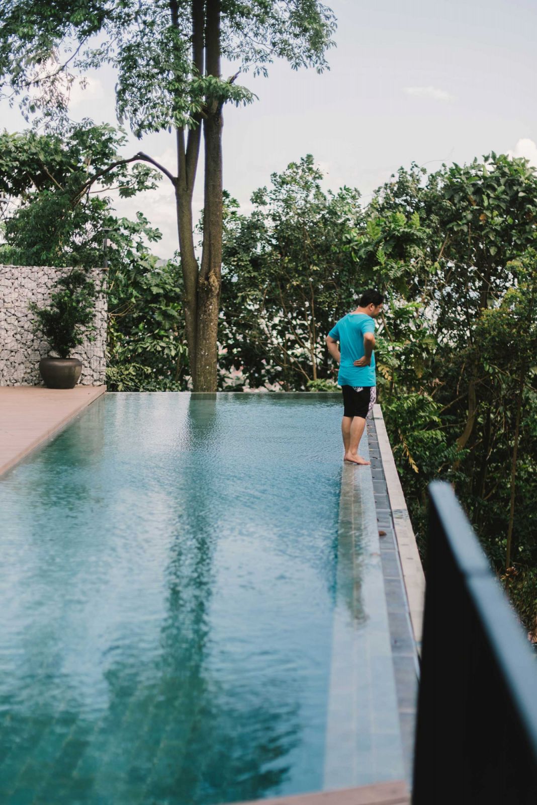 The infinity pool at the edge of the property
