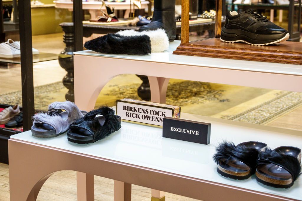 London, Liberty Department Store, Birenstock, Rick Owens, sandals. (Photo by: Jeffrey Greenberg/Education Images/Universal Images Group via Getty Images)