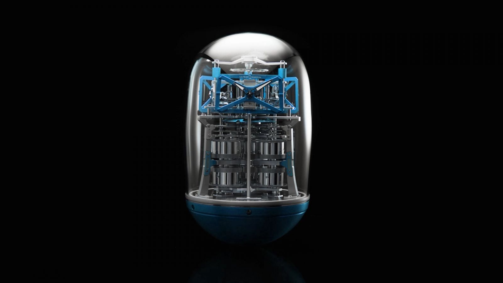 Ulysse Nardin UFO clock in icy blue for Bucherer