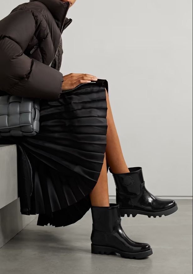 MONCLER Ginette logo-appliquéd glossed-rubber rain boots