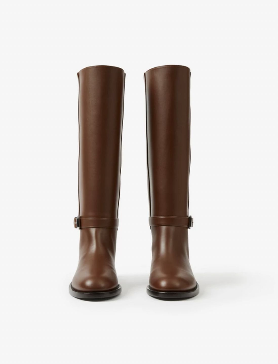 Burberry Fall 2023 Leather Boots in Pine Cone Brown