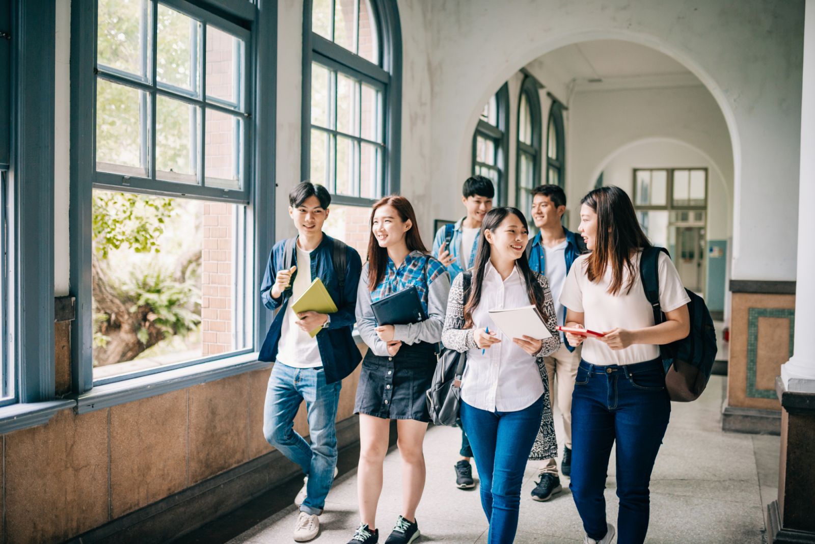 Asian students are back to the high schools and universities after coronavirus lockdown