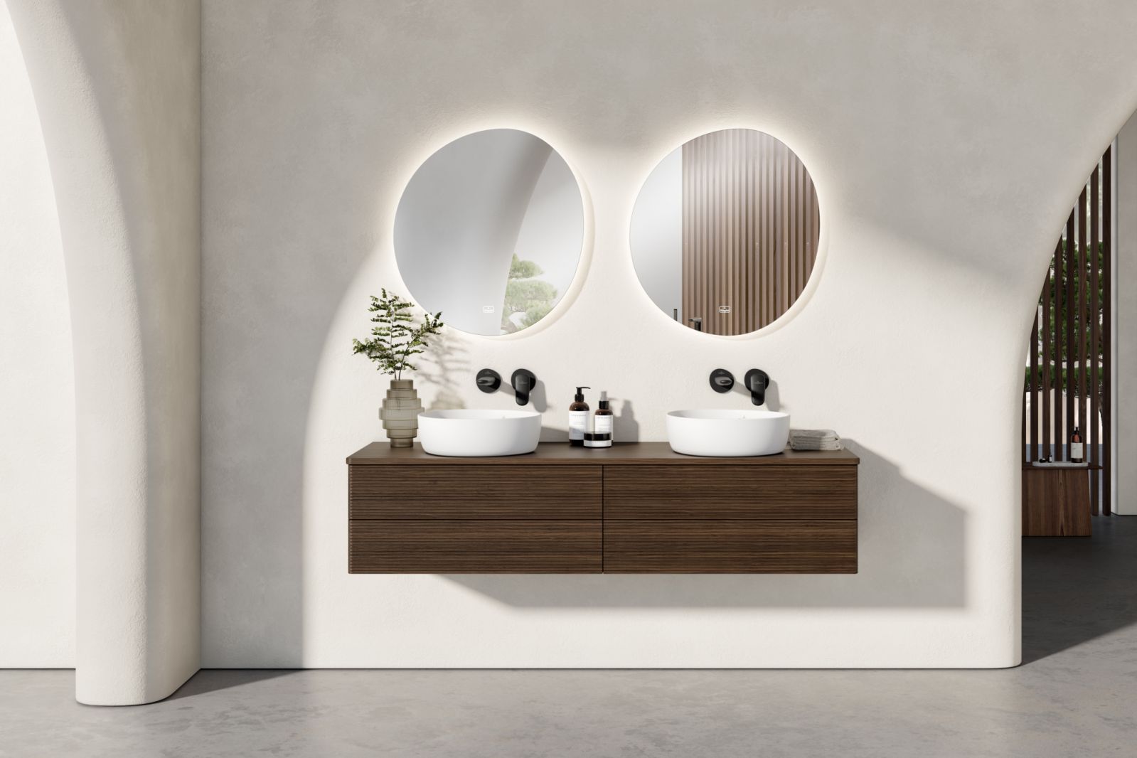 Soft shapes complemented by rounded accessories