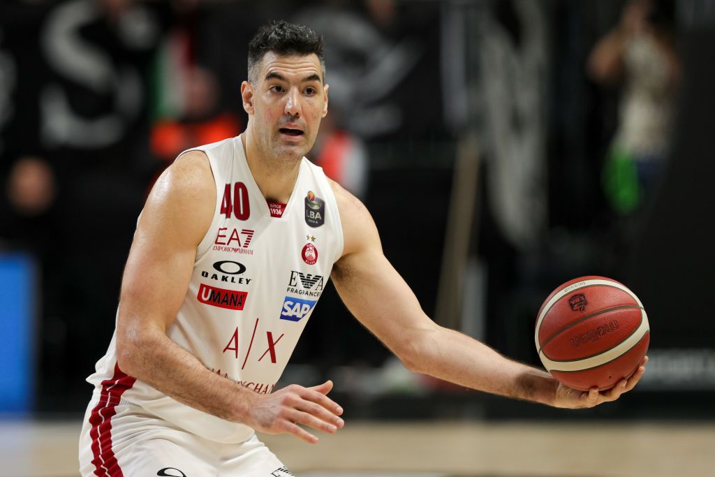 Luis Scola during the Italy Lega Basket of Serie A match between Segafredo Virtus Bologna and A|X Armani Exchange Milano at Virtus Segafredo Arena on December 29, 2019 in Bologna, Italy. (Photo by Emmanuele Ciancaglini/NurPhoto via Getty Images)