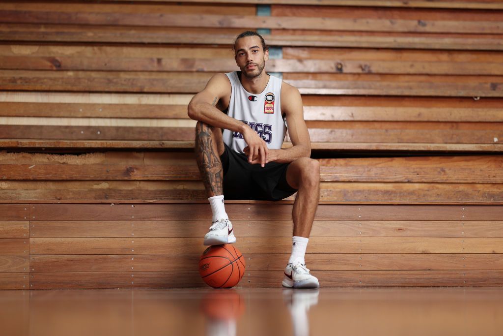SYDNEY, AUSTRALIA - FEBRUARY 27: Xavier Cooks poses for a portrait during a Sydney Kings NBL Finals series media opportunity at Auburn Basketball Centre on February 27, 2023 in Sydney, Australia. (Photo by Mark Metcalfe/Getty Images)