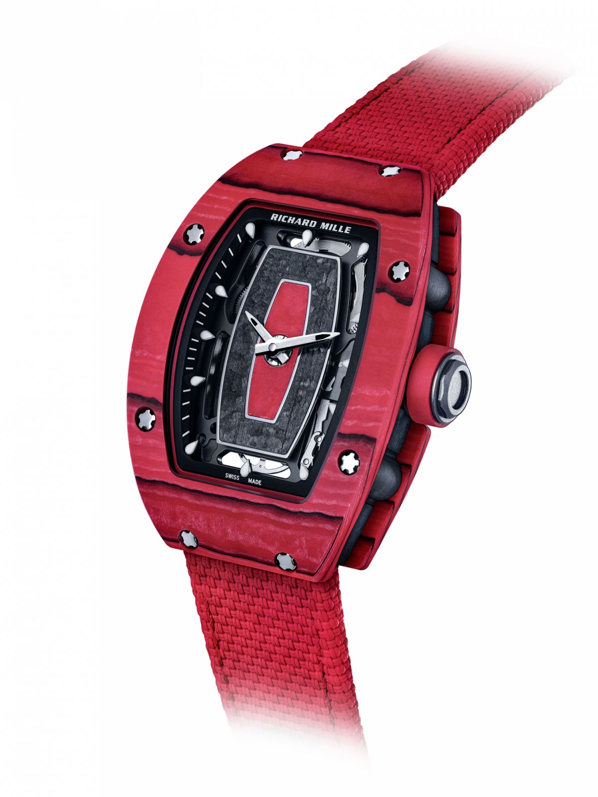 由品牌摯友Lilou Wadoux所佩戴的RM 07-01 Racing Red腕錶(Photo:RICHARD MILLE)