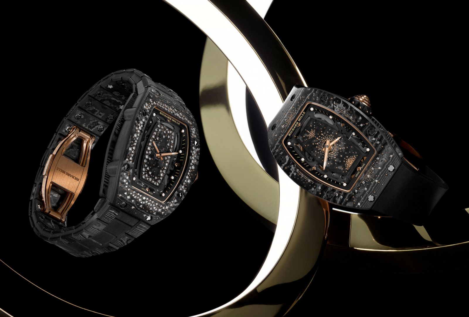 RM 07-01 Intergalactic星系系列Starry Night(左)及Dark Night(右)腕錶(Photo:RICHARD MILLE)