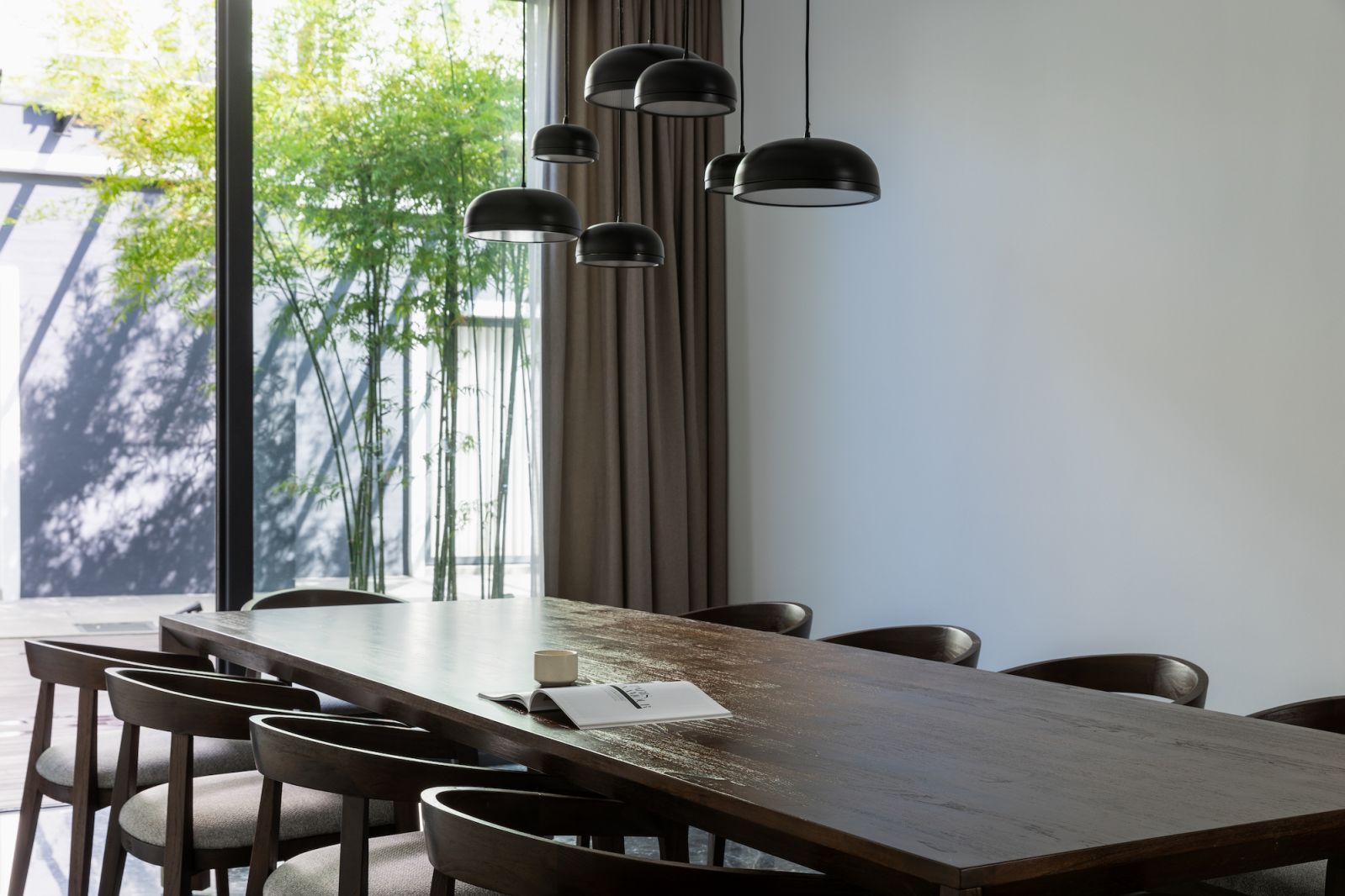 The dining room was kept simple
